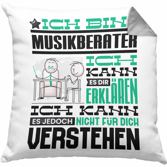 Musikberater Geschenk Kissen mit Füllung 40x40 Lustige Geschenkdiee für einen Musikberater Geburtstag Ich Bin Musikberater Ich Kann Es Dir Erklären Aber Nicht Für Dich Verstehen (Grau) Grau Trendation