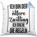 Lustige Kissen mit Füllung 40x40 für ältere Zwillinge Lustiges Geschenk mit Spruch (Grau) Blau Trendation