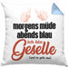 Geselle Prüfung Bestanden Kissen mit Füllung 40x40 Geschenk Morgens Müde Abends Blau Ich Bin Geselle Und Ne (Grau) Blau Trendation