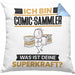 Comic-Sammler Kissen mit Füllung 40x40 Geschenk für Comic-Sammler Geburtstag Lustiger Spruch Was Ist Deine Superkraft (Grau) Blau Trendation