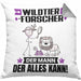 Wildtierforscher Kissen mit Füllung 40x40 Geschenk für Wildtierforscher Der Mann Der Alles Kann Geschenkidee zum Geburtstag (Grau) Grau Trendation