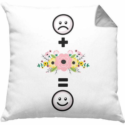 Floristin Kissen mit Füllung 40x40 Geschenk für Blumen Liebhaber Verkäuferin Lustige Geschenkidee :( + Blumen = :) Geburtstag (Grau) Grau Trendation
