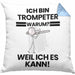 Trompeter Geschenk Kissen mit Füllung 40x40 Lustiger Spruch Ich Bin Trompeter Warum Weil Ich Es Kann Geschenkidee Bester Trompeter Geburtstag (Grau) Blau Trendation