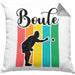 Boule Kissen mit Füllung 40x40 Geschenk Boule-Spieler Geschenkidee Spruch Vintage Boule Grafik (Grau) Grau Trendation