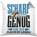 Kissen mit Füllung 40x40 für Waldarbeiter Holzspäne "Scharf Genug Um Sie Alle Flach Zu Legen" (Grau) Grau Trendation