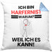 Harfenist Geschenk Kissen mit Füllung 40x40 Lustiger Spruch Ich Bin Harfenist Warum Weil Ich Es Kann Geschenkidee Bester Harfenist Geburtstag (Grau) Blau Trendation