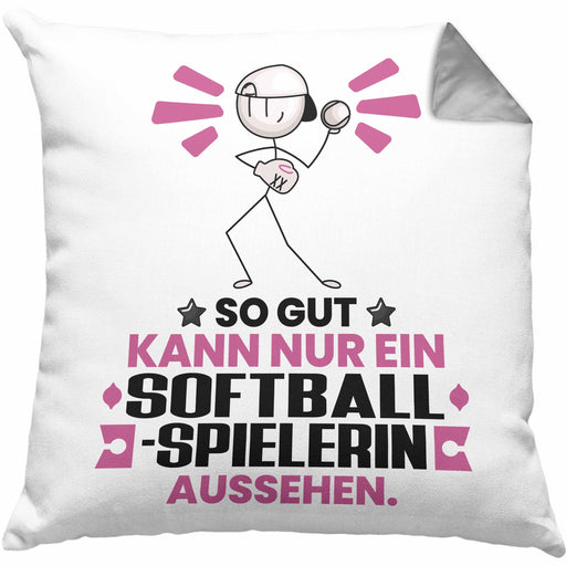 Softballspielerin Geschenk Kissen mit Füllung 40x40 So Gut Kann Nur Ein Softballspielerin Aussehen Geschenkidee (Grau) Grau Trendation