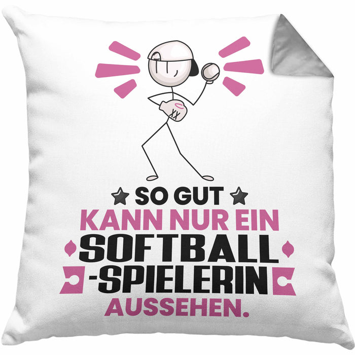 Softballspielerin Geschenk Kissen mit Füllung 40x40 So Gut Kann Nur Ein Softballspielerin Aussehen Geschenkidee (Grau) Grau Trendation