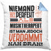Musiktherapeut Geschenk Kissen mit Füllung 40x40 Lustige Geschenkidee für Musiktherapeut Geburtstag Niemand Ist Perfekt Aber Als Musiktherapeut Ist Man Nah Dran (Grau) Blau Trendation