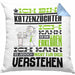 Katzenzüchter Geschenk Kaffee-Kissen mit Füllung 40x40 Geschenkidee für Katzenzüchter Ich Bin Katzenzüchter Ich Kann Es Dir Erklären Jedoch Nicht Für Dich Verstehen Spruch Lustig (Grau) Blau Trendation