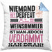 Weinsammler Geschenk Kissen mit Füllung 40x40 Lustige Geschenkidee für Weinsammler Geburtstag Niemand Ist Perfekt Aber Als Weinsammler Ist Man Nah Dran (Grau) Blau Trendation