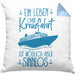 Kissen mit Füllung 40x40 Kreuzfahrt Lustiges Geschenk Kreuzfahrt-Fans Schiffsmotiv Spruch (Grau) Blau Trendation