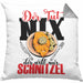 Schnitzel Kissen mit Füllung 40x40 "Der tut nix, der will nur Schnitzel" Geschenkidee für Schnitzelliebhaber (Grau) Grau Trendation