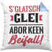 Sachsen Kissen mit Füllung 40x40 Sprüche "Es klatscht glei" Sächsisch Ossi Geschenk Kaffee-Kissen mit Füllung 40x40 (Grau) Blau Trendation