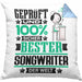 Songwriter Geschenk Lustiger Spruch für Songwriter Geschenkidee Bester Songwriter Der WeltKissen mit Füllung 40x40 (Grau) Blau Trendation