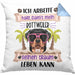 Rottweiler Besitzer Kissen mit Füllung 40x40 Geschenk Lustiger Spruch Geschenkidee Ich Arbeite Hart Damit Mein Rottweiler Seinen Traum Leben Kann (Grau) Blau Trendation