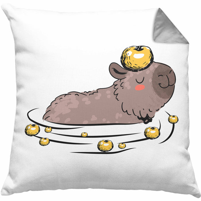 Kissen mit Füllung 40x40 mit Capybara-Motiv Geschenk für Capybara Liebhaber (Grau) Grau Trendation