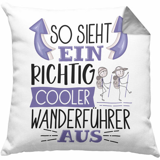 So Sieht Ein Richtig Cooler Wanderführer Aus Kissen mit Füllung 40x40 Geschenk für Wanderungs Führer Geburtstag Geschenkdiee (Grau) Grau Trendation