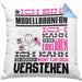 Modellbahnfan Geschenk Kaffee-Kissen mit Füllung 40x40 Geschenkidee für Modellbahnfan Ich Bin Modellbahnfan Ich Kann Es Dir Erklären Jedoch Nicht Für Dich Verstehen Spruch Lustig (Grau) Blau Trendation