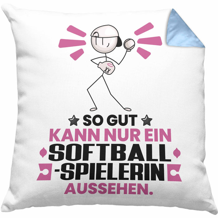 Softballspielerin Geschenk Kissen mit Füllung 40x40 So Gut Kann Nur Ein Softballspielerin Aussehen Geschenkidee (Grau) Blau Trendation