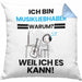 Musikliebhaber Geschenk Kissen mit Füllung 40x40 Lustiger Spruch Ich Bin Musikliebhaber Warum Weil Ich Es Kann Geschenkidee Bester Musikliebhaber Geburtstag (Grau) Blau Trendation