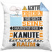 Kanute Geschenk Kissen mit Füllung 40x40 Lustiger Spruch Erheben Sie Sich Der Kanute Betritt den Raum (Grau) Blau Trendation
