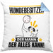 Hundebesitzer Kissen mit Füllung 40x40 Geschenk für Hundebesitzer Der Mann Der Alles Kann Geschenkidee zum Geburtstag (Grau) Blau Trendation