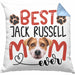 Jack Russell Mom Besitzerin Kissen mit Füllung 40x40 Geschenk Lustiger Spruch Geschenkidee Besitzerin Jack Russell Mama (Grau) Blau Trendation