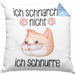 Katzen Mama Kissen mit Füllung 40x40 Geschenk Ich Schnarche Nicht Ich Schnurre Lustige Geschenkidee Katzen Fans Besitzer (Grau) Blau Trendation