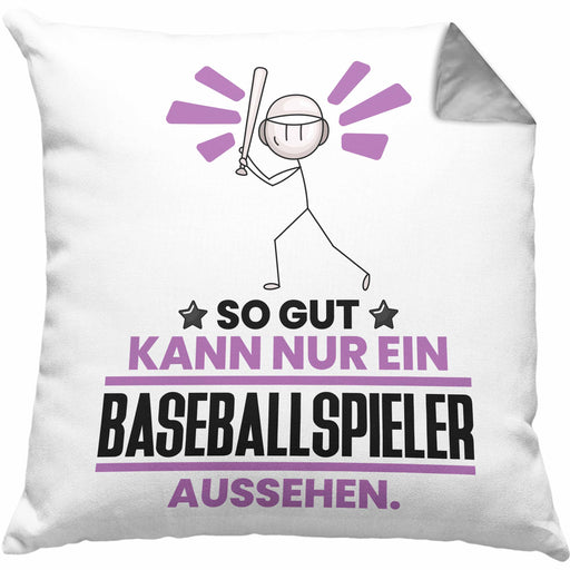 Baseballspieler Geschenk Kissen mit Füllung 40x40 So Gut Kann Nur Ein Baseballspieler Aussehen Geschenkidee (Grau) Grau Trendation