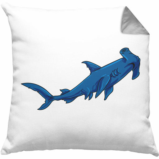Kissen mit Füllung 40x40 mit Hammerhai und Haifisch Grafik Geschenk für Ozeanliebhaber (Grau) Grau Trendation