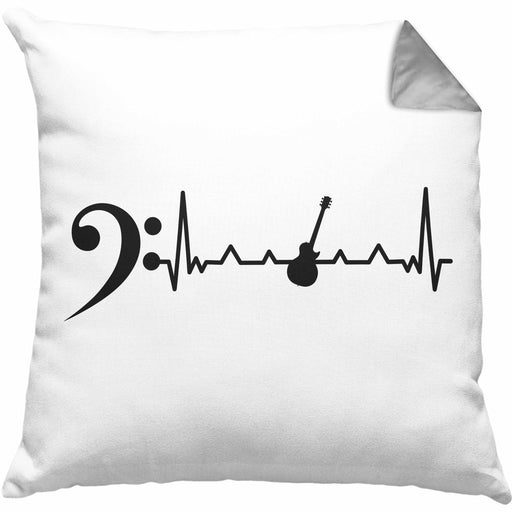 Bassist Kissen mit Füllung 40x40 Geschenk Bass-Spieler Geschenkidee Herzschlag (Grau) Grau Trendation