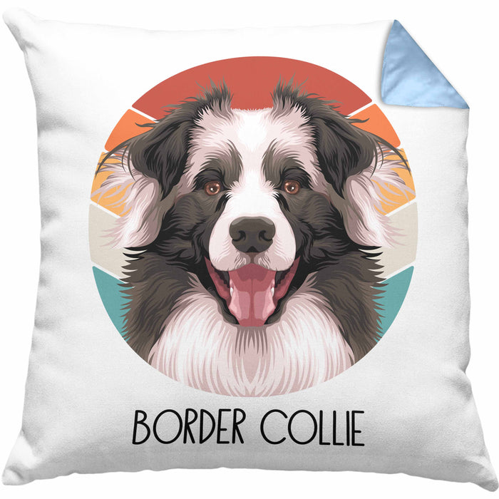 Border Collies Besitzer Kissen mit Füllung 40x40 Geschenk Lustiger Spruch Geschenkidee Border Collies Mama Papa (Grau) Blau Trendation