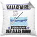 Kajakfahrer Kissen mit Füllung 40x40 Geschenk für Kajakfahrer Der Mann Der Alles Kann Geschenkidee zum Geburtstag (Grau) Grau Trendation