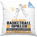 Basketballspieler Geschenk Kissen mit Füllung 40x40 Ich Bin Basketballspieler Aber Sag Doch Einfach Superheld Lustige Geschenkdiee für Basketballspieler (Grau) Blau Trendation