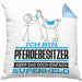 Pferdebesitzer Geschenk Kissen mit Füllung 40x40 Ich Bin Pferdebesitzer Aber Sag Doch Einfach Superheld Lustige Geschenkdiee für Pferdebesitzer (Grau) Blau Trendation