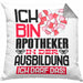 Apotheker Ausbildung Kissen mit Füllung 40x40 Geschenk Ich Bin Apotheker In Der Ausbildung Ich Darf Das Geschenkidee Spruch (Grau) Grau Trendation