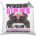 Mops Besitzerin Kissen mit Füllung 40x40 Geschenk Lustiger Spruch Geschenkidee Personal Stalker (Grau) Grau Trendation