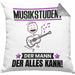 Musikstudent Kissen mit Füllung 40x40 Geschenk für Musikstudent Der Mann Der Alles Kann Geschenkidee zum Geburtstag (Grau) Grau Trendation