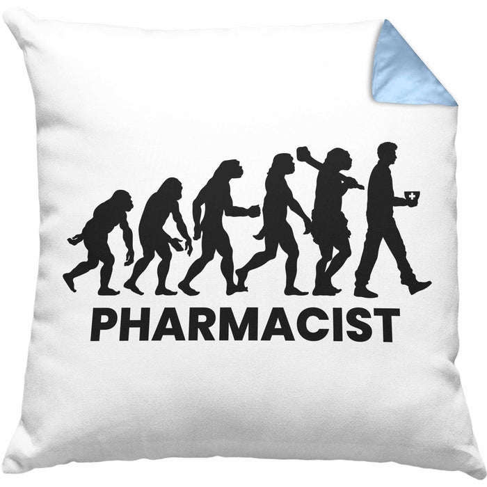 Apotheker Kissen mit Füllung 40x40 Geschenk Apothekerin Geschenkidee Evolution (Grau) Blau Trendation