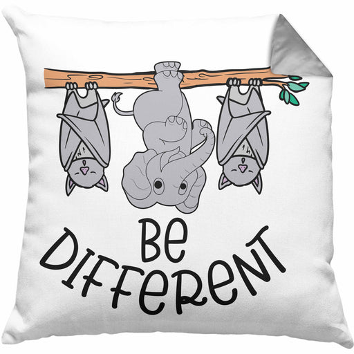 Elefant Kissen mit Füllung 40x40 Geschenk Für Elefanten-Liebhaber Geschenkidee Be Different (Grau) Grau Trendation