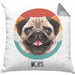 Mops Besitzer Kissen mit Füllung 40x40 Geschenk Lustiger Spruch Geschenkidee Mops Mama Papa (Grau) Grau Trendation