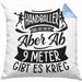 Handball Geschenk Kissen mit Füllung 40x40 Geschenkidee Handball-Spieler Handballspielerin Mädchen Jungs Ab 9 Meter Gibt Es Krieg (Grau) Blau Trendation