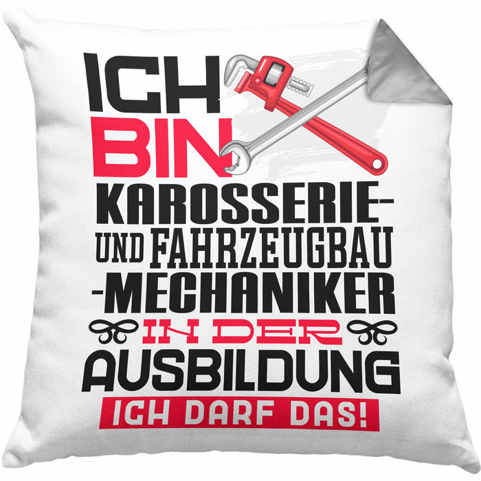 Karosserie- und Fahrzeugbaumechaniker Ausbildung Kissen mit Füllung 40x40 Geschenk Ich Bin Karosserie- und Fahrzeugbaumechaniker In Der Ausbildung Ich Darf Das Geschenkidee Spruch (Grau) Grau Trendation