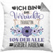 Tierärztin Kissen mit Füllung 40x40 Geschenk Lustiger Spruch Geschenkidee Ich Bin Die Verrückte Tierärztin Von Der Alle Geredet Haben (Grau) Grau Trendation