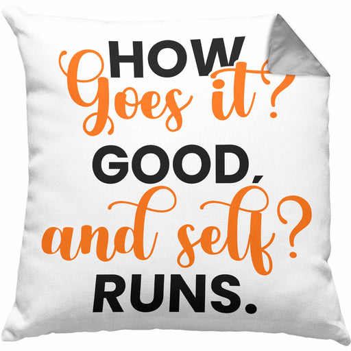 Lustige Kissen mit Füllung 40x40 Denglisch-Spruch "How goes it? Good!" (Grau) Grau Trendation