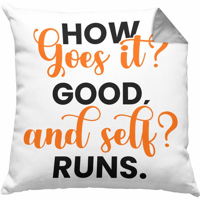 Lustige Kissen mit Füllung 40x40 Denglisch-Spruch "How goes it? Good!" (Grau) Grau Trendation