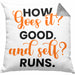Lustige Kissen mit Füllung 40x40 Denglisch-Spruch "How goes it? Good!" (Grau) Grau Trendation