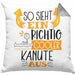 Kanute Kissen mit Füllung 40x40 Geschenk So Sieht Ein Richtig Cooler Kanute Aus Geschenkidee Spruch Lustig (Grau) Grau Trendation