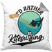 Kitesurfing Kissen mit Füllung 40x40 Geschenk für Kitesurfer Geschenkidee I'd Rather Be Kitesurfing (Grau) Grau Trendation